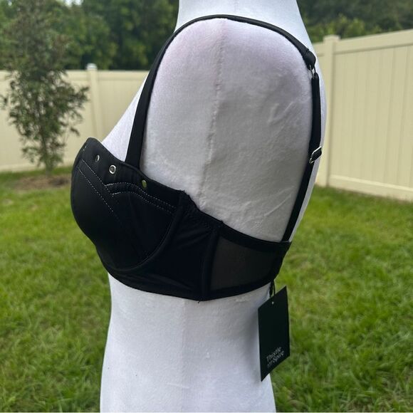 NWT Thistle & Spire black Carina rivet studded underwire bra lingerie - Picture 6 of 11